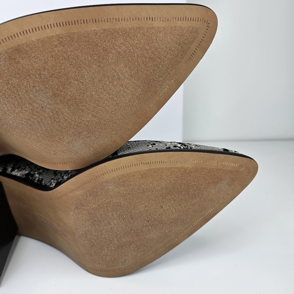 Steven N.Y. Nikia Multi Color Snake Print Fabric Notch Out Heel Boot Sz 8 & 8.5 - Picture 15 of 15